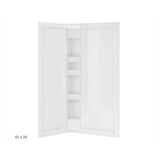 Acrylic 42 in. 34 in. x 76 in. 3-Piece Direct-to-Stud Corner Shower Surround Kit in White