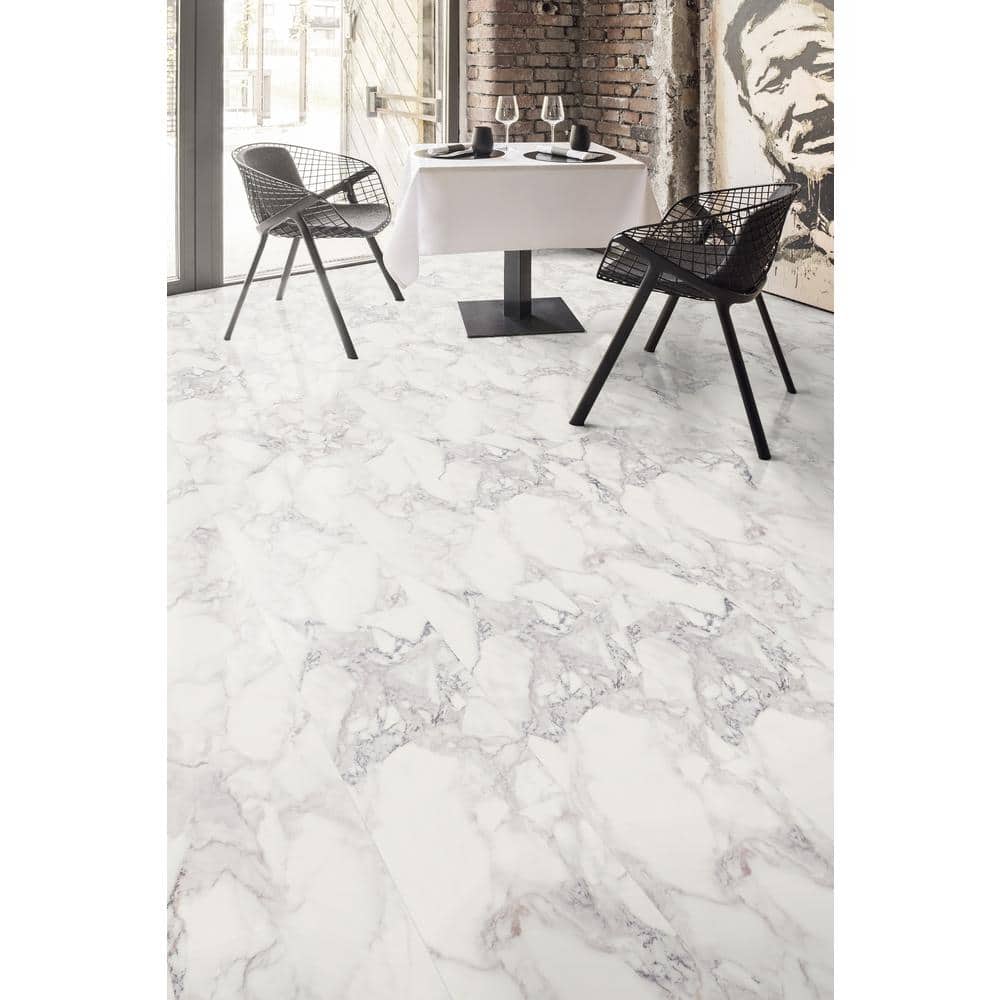 Krono Original White Marble 8.5 mm T X 9.6 in W Waterproof Laminate Flooring(25.43 sq. ft./case)