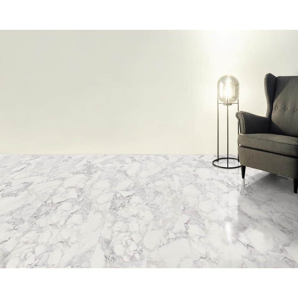 Krono Original White Marble 8.5 mm T X 9.6 in W Waterproof Laminate Flooring(25.43 sq. ft./case)
