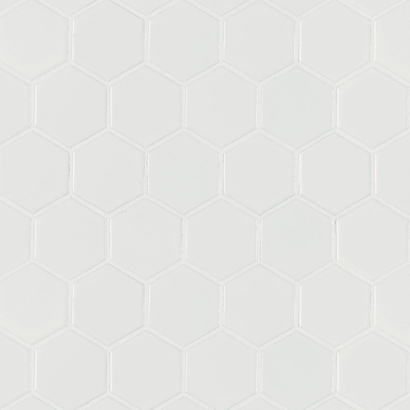 MSI 10.55 in. x 11.02 in. x 6 mm White Hexagon Matte Porcelain Mesh-Mounted Mosaic Tile (0.81 sq. ft.)