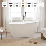 Vanity Art Bourges 55 in. Acrylic Flatbottom Soaking Bathtub in White/Matte Black