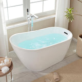 Vanity Art Bourges 55 in. Acrylic Flatbottom Soaking Bathtub in White/Matte Black