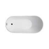 Vanity Art Bourges 55 in. Acrylic Flatbottom Soaking Bathtub in White/Matte Black