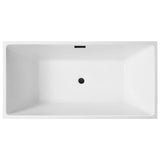 Vanity Art Talence 59 in. Acrylic Flatbottom Freestanding Bathtub in White/Matte Black