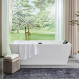 Vanity Art Tarbes 59 in. Acrylic Flatbottom Freestanding Bathtub in White/Matte Black
