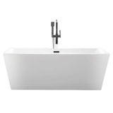 Vanity Art Tarbes 59 in. Acrylic Flatbottom Freestanding Bathtub in White/Matte Black