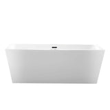 Vanity Art Tarbes 59 in. Acrylic Flatbottom Freestanding Bathtub in White/Matte Black