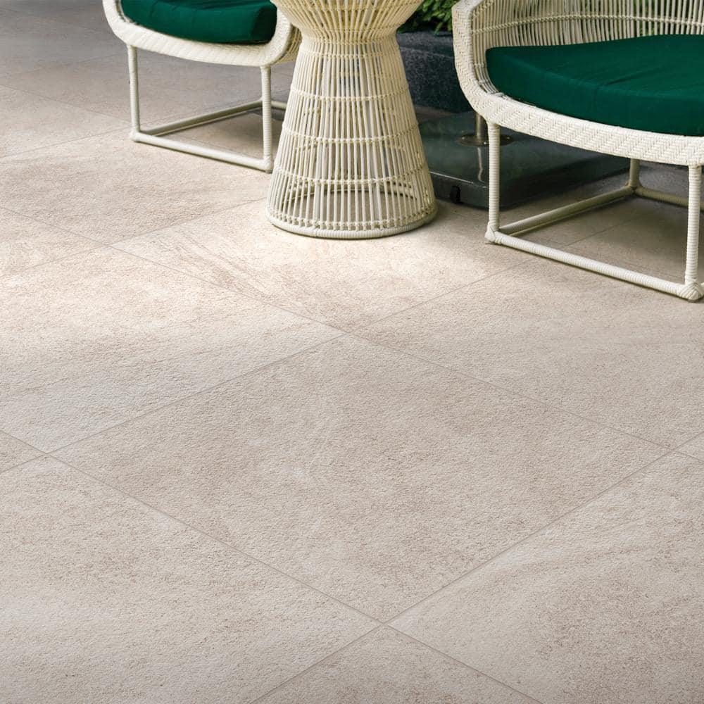 Sample – Alpe White 6 in. x 6 in. x 0.75 in. Stone-Look Porcelain Paver