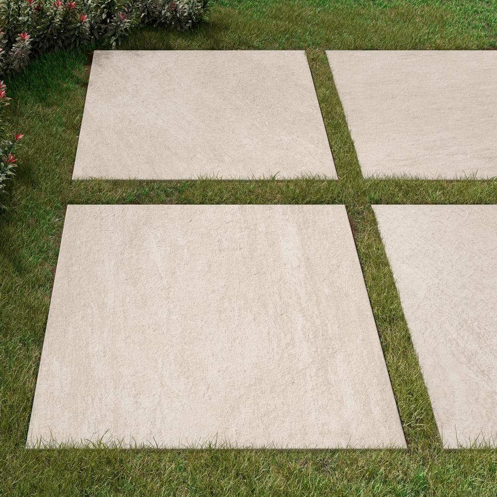 Alpe White 24 in. x 24 in. x 3/4 in. Stone-Look Porcelain Paver