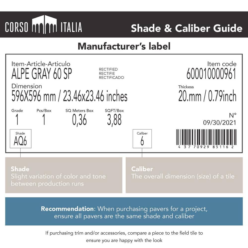 Alpe White 24 in. x 24 in. x 3/4 in. Stone-Look Porcelain Paver
