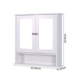 Nivencai 22 in. W x 5 in. D x 23 in. H Rectangular White Wood Medicine Cabinet with Mirror and Adjustable Shelf