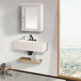 Teamson Home Chestnut 18.5 in. W x 20 in. H White Wooden Surface Mount Bathroom Medicine Cabinet with Mirror and Crown Molded Top