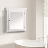 Teamson Home Chestnut 18.5 in. W x 20 in. H White Wooden Surface Mount Bathroom Medicine Cabinet with Mirror and Crown Molded Top