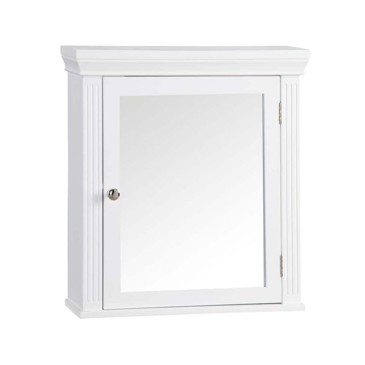 Teamson Home Chestnut 18.5 in. W x 20 in. H White Wooden Surface Mount Bathroom Medicine Cabinet with Mirror and Crown Molded Top