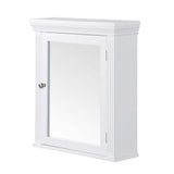 Teamson Home Chestnut 18.5 in. W x 20 in. H White Wooden Surface Mount Bathroom Medicine Cabinet with Mirror and Crown Molded Top