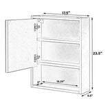 Unbranded 17.5 in. x 23.5 in. Surface Mount Medicine Cabinet Bathroom Storage, Mirrored Vanity Medicine Chest with 3 Shelves
