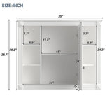 35 in. W x 29 in. H Rectangular MDF Medicine Cabinet with Mirror