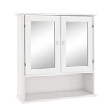 Unbranded 21.65 in. W x 22.83 in. H Rectangular White Surface Mount Bathroom Medicine Cabinet with Mirror and Open Shelf