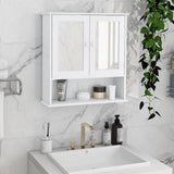 Unbranded 21.65 in. W x 22.83 in. H Rectangular White Surface Mount Bathroom Medicine Cabinet with Mirror and Open Shelf