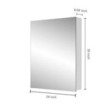 cadeninc 24 in. W x 30 in. H Rectangular Recessed/Surface Mount Beveled Single Mirror Bathroom Medicine Cabinet,White