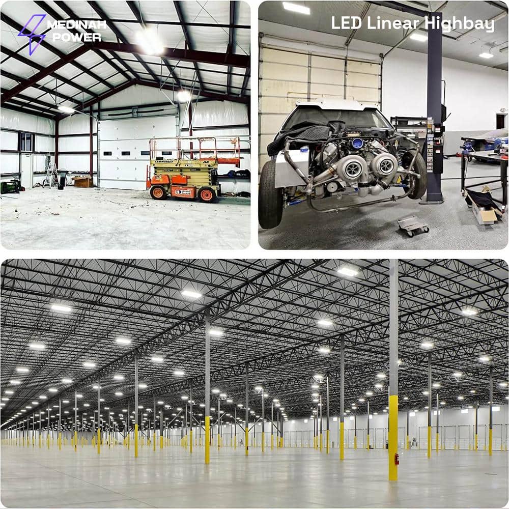 MEDINAH POWER 1.4 ft. 600-Watt Equivalent Integrated LED Dimmable White Linear High Bay Light, 21000 Lumens, 4000K