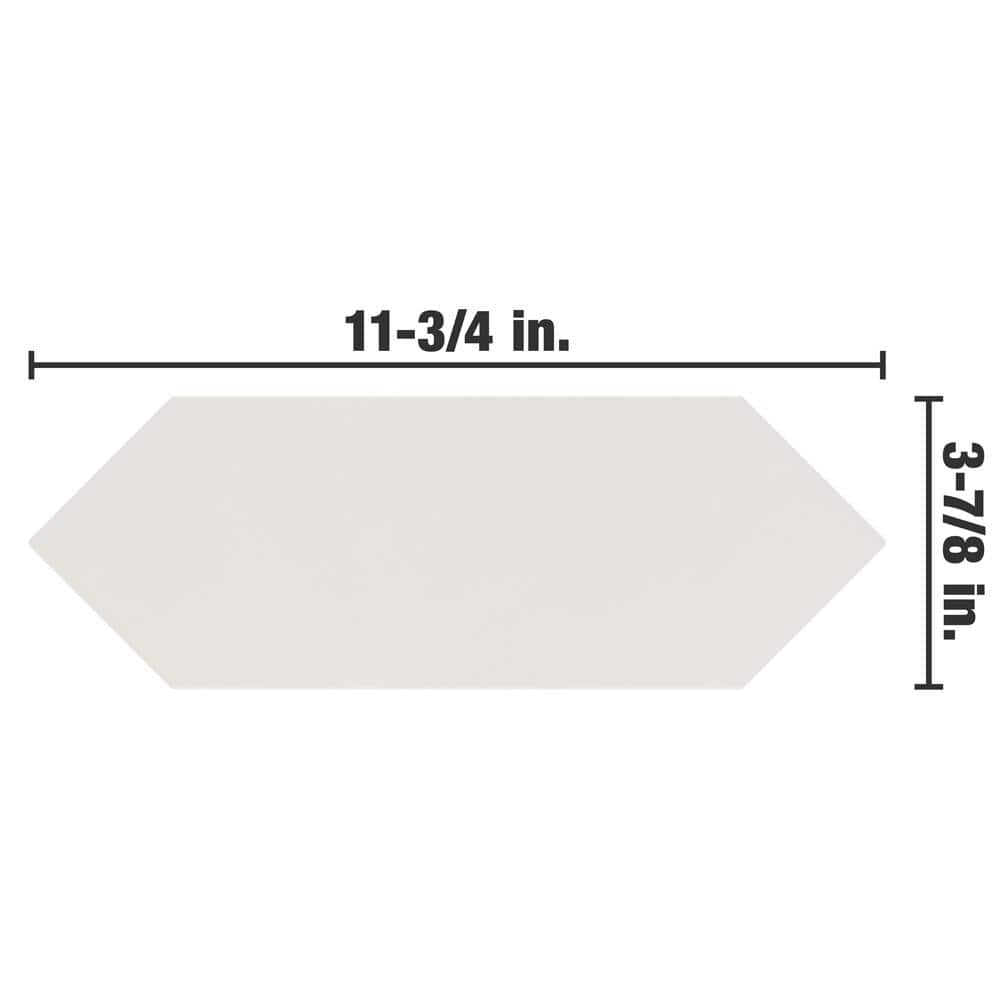 Merola Tile Kite White 4 in. x 11-3/4 in. Porcelain Subway Floor and Wall Tile (11.81 sq. ft. / Case)