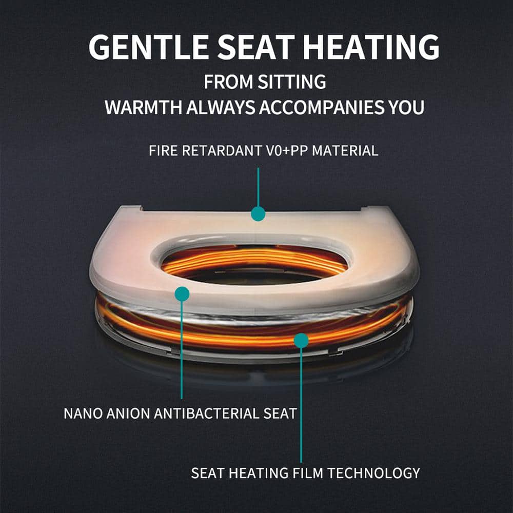 MEDUNJESS L-G Elongated Smart Toilet 1.34 GPF with Heated Seat, Auto Flush, and Deodorization
