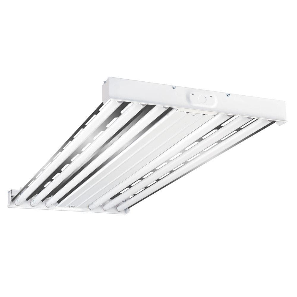 Metalux 4 ft. 6-Lamp White Industrial Grade T8-Fluorescent High Bay Light Fixture with Wide Spectrum Reflector