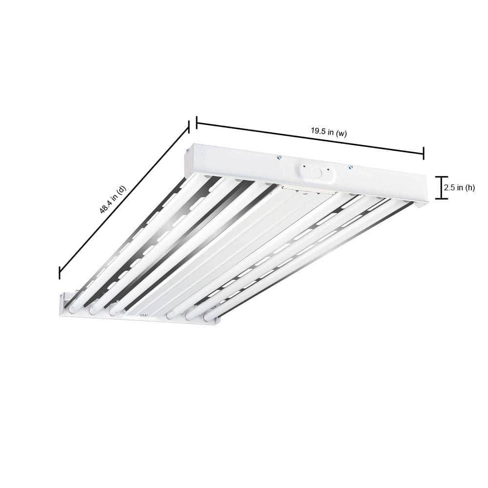Metalux 4 ft. 6-Lamp White Industrial Grade T8-Fluorescent High Bay Light Fixture with Wide Spectrum Reflector