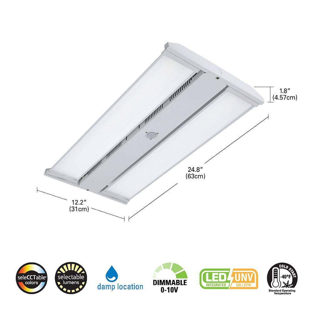 Metalux 2 ft. 400-Watt Equivalent LED Highbay with Adjustable Optics, Selectable 18K/21K/24K Lumens and 3500/4000/5000 Sel CCT