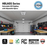 Metalux 2 ft. 400-Watt Equivalent LED Highbay with Adjustable Optics, Selectable 18K/21K/24K Lumens and 3500/4000/5000 Sel CCT