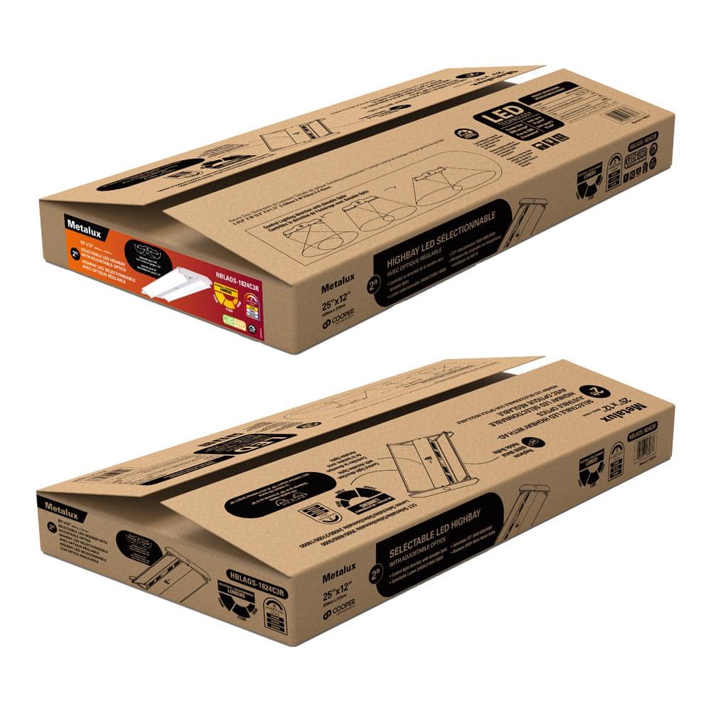 Metalux 2 ft. 400-Watt Equivalent LED Highbay with Adjustable Optics, Selectable 18K/21K/24K Lumens and 3500/4000/5000 Sel CCT