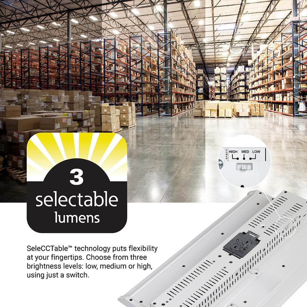 Metalux 1.6 ft. 250-Watt Equivalent LED Linear High Bay with Selectable CCT and Lumen