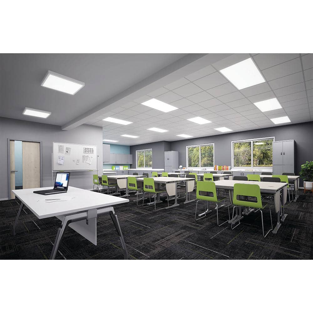 Metalux FPanel 62.2-Watt 2 ft. x 4 ft. White Integrated LED Dimmable Flat Panel Troffer Cool White