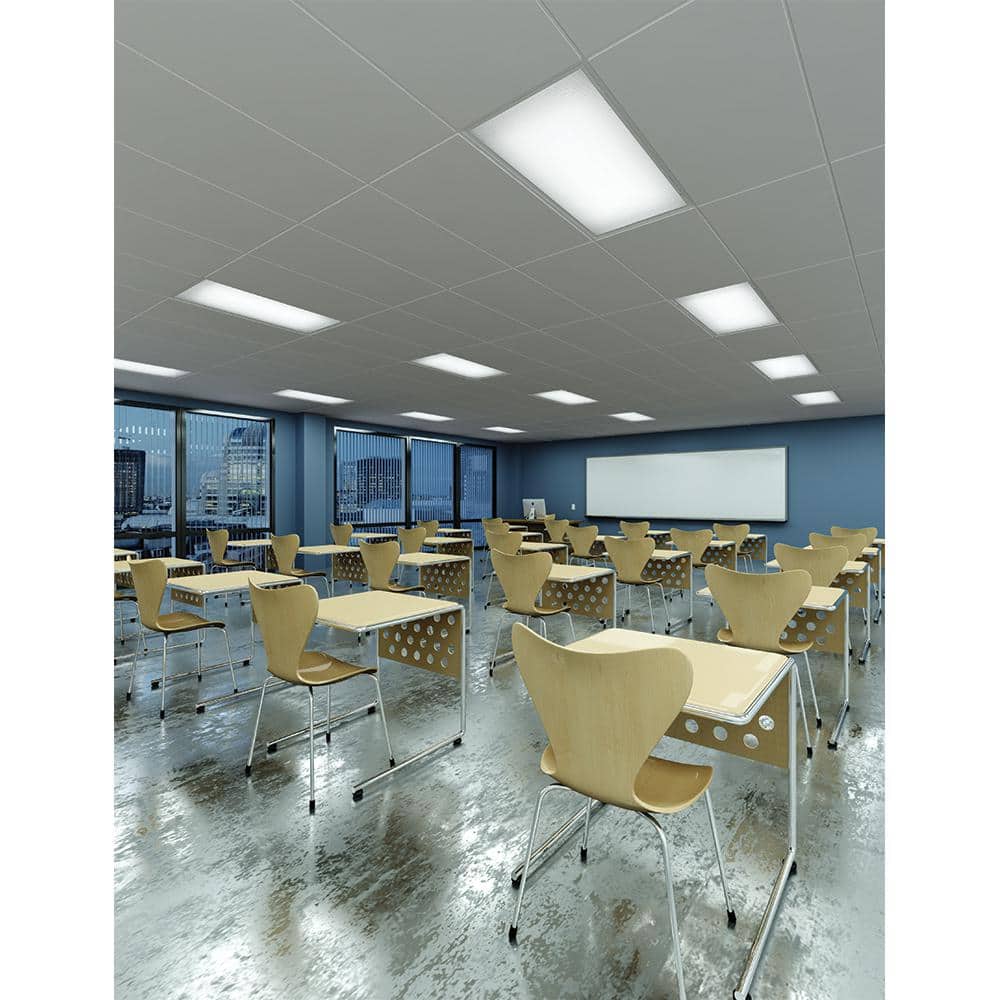 Metalux 2 ft. x 4 ft. White Integrated LED Drop Ceiling Troffer Light with 6400 Lumens, 4000K