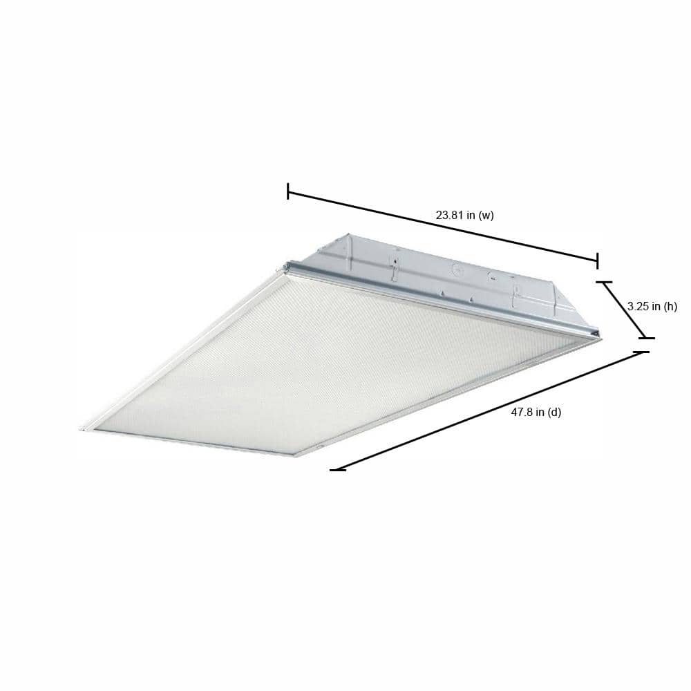 Metalux 2 ft. x 4 ft. White Integrated LED Drop Ceiling Troffer Light with 6400 Lumens, 4000K