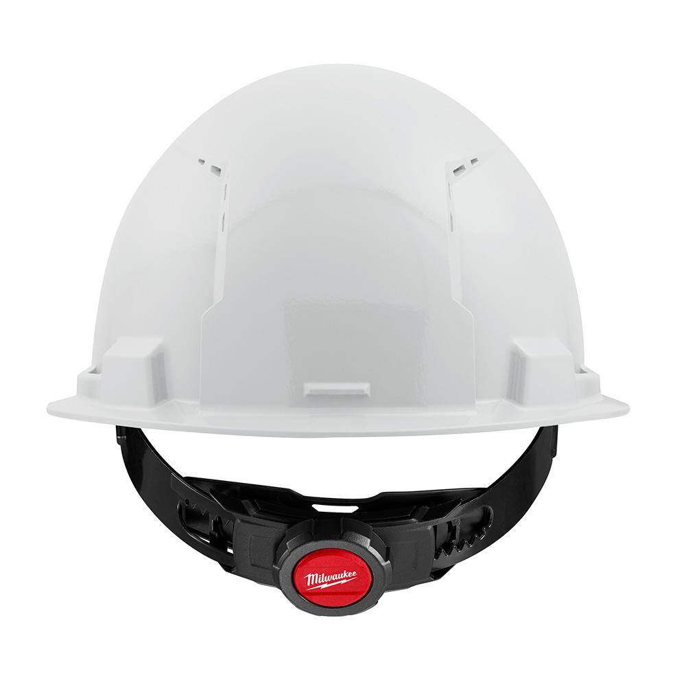 Milwaukee BOLT White Type 1 Class C Front Brim Vented Hard Hat, 4-Point Ratcheting Suspension, with Smoke Full Face Shield