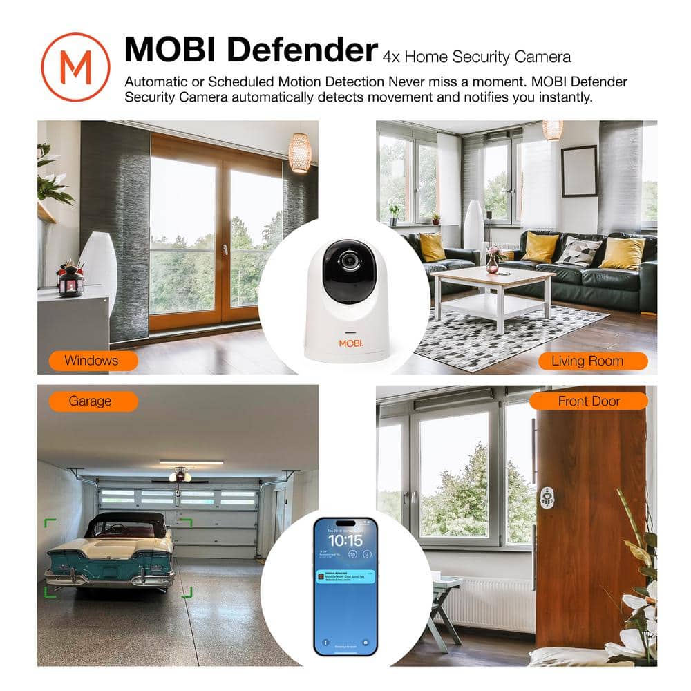 Mobi Defender - Smart Home Security Cameras (4-Pack)