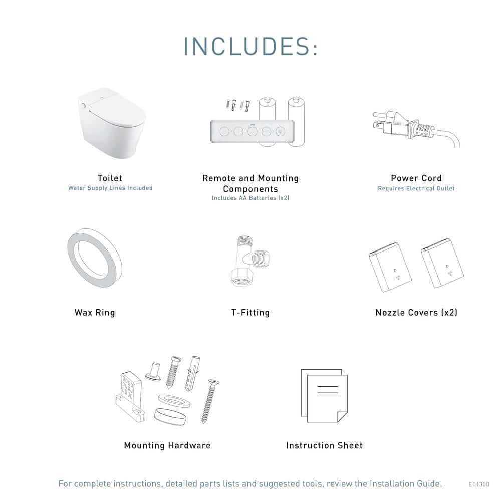 MOEN 3-Series Elongated Bidet Toilet in White with Heated Water and Remote Control