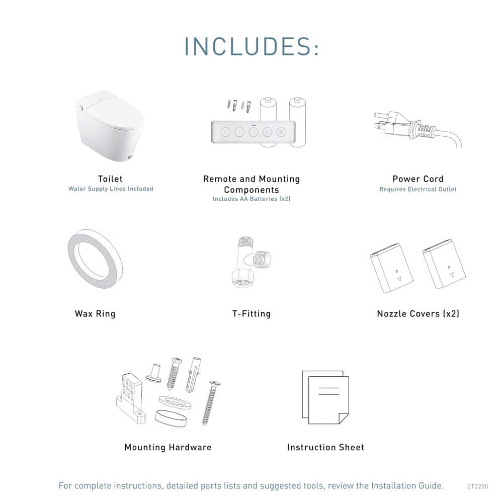 MOEN 5-Series Elongated Bidet Toilet in White with Built-in Cleansing Functions