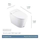 MOEN 5-Series Elongated Bidet Toilet in White with Built-in Cleansing Functions