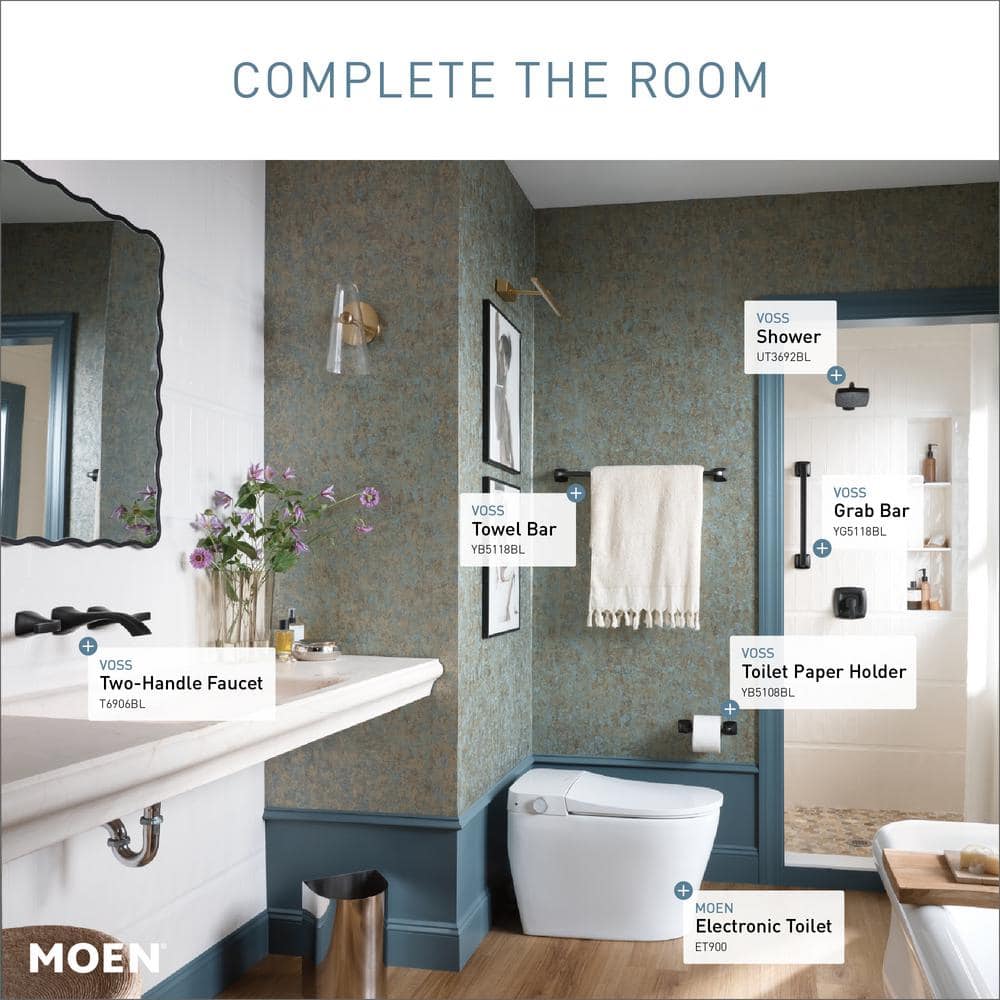 MOEN 2-Series Elongated Bidet Toilet in White - Advanced Cleansing & Stylish Design