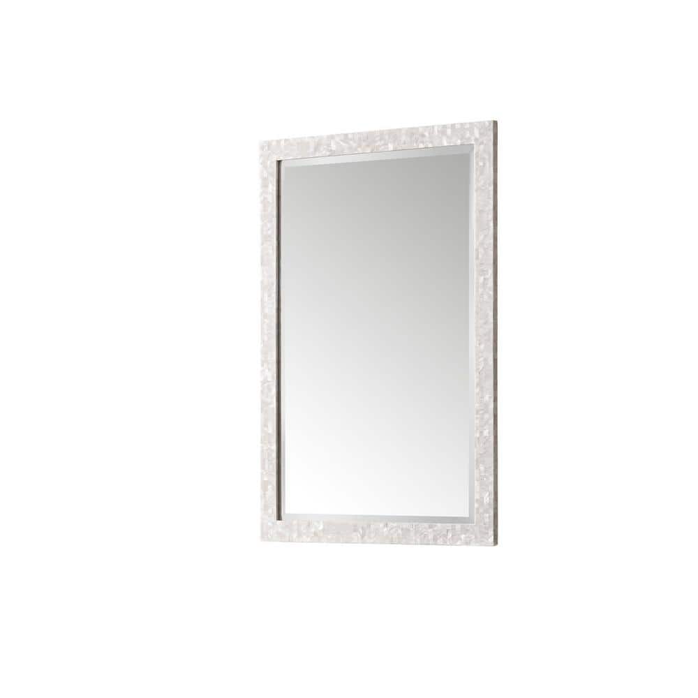 James Martin Vanities Callie 26" x 38" Rectangular Vanity Mirror in White Mother of Pearl