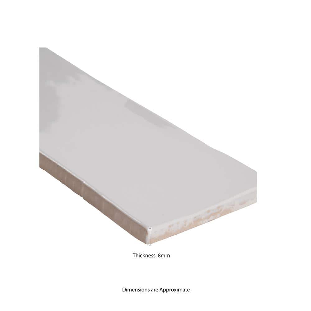 MSI White Crafted 3 in. x 12 in. Glossy Ceramic White Subway Tile (13 sq. ft. / Case)