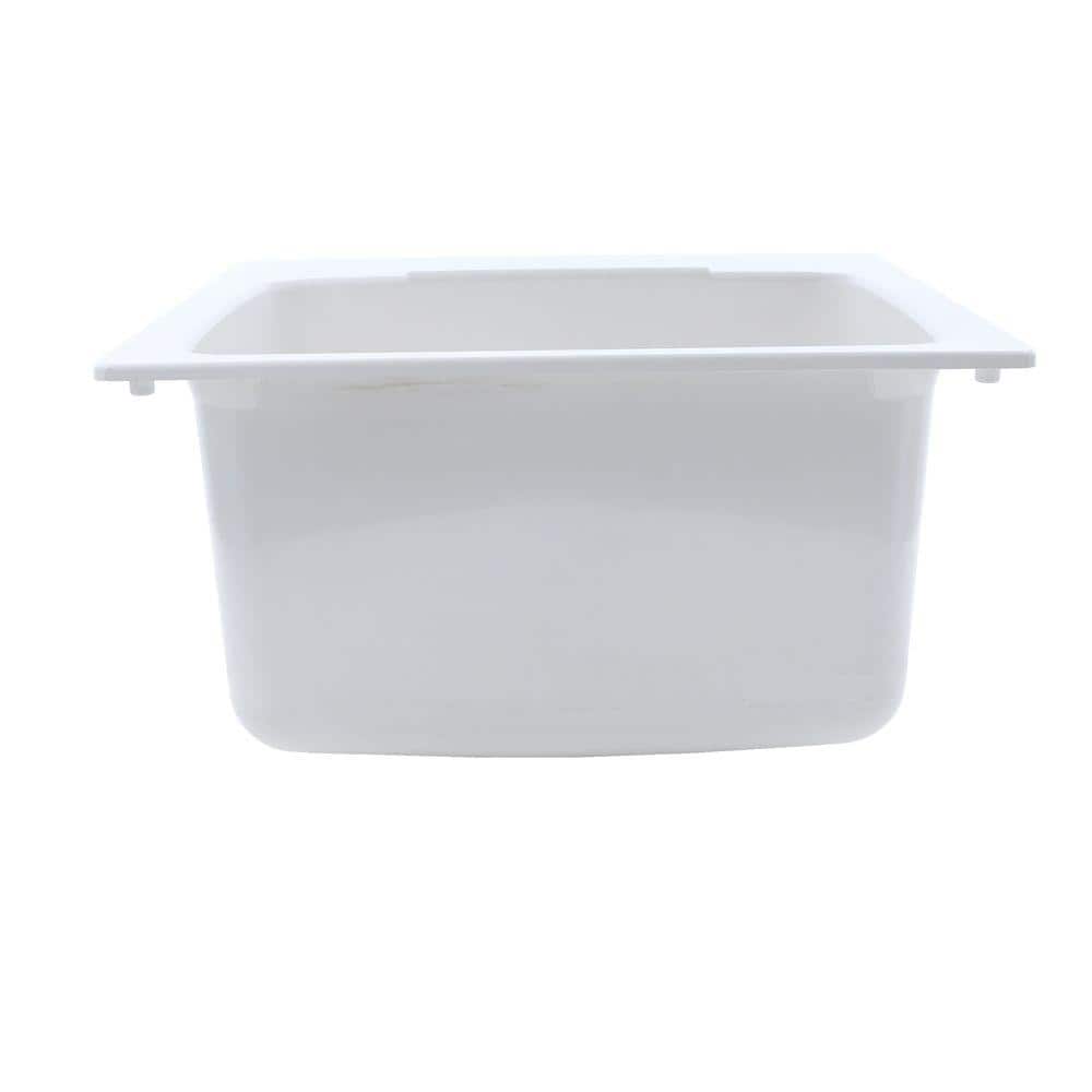 MUSTEE 22" x 25" Molded Fiberglass Drop-In Utility Sink in White