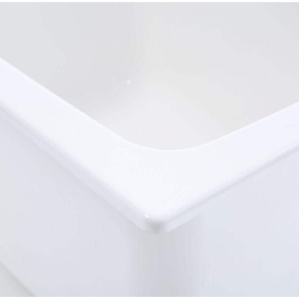 MUSTEE 22" x 25" Molded Fiberglass Drop-In Utility Sink in White
