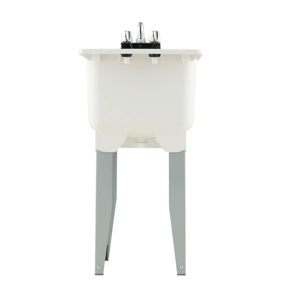 MUSTEE Utilatub Combo 18 in. x 23.5 in. x 33 in. Co-Polypure Floor Mount Laundry Tub