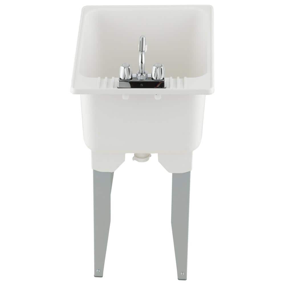 MUSTEE Utilatub Combo 18 in. x 23.5 in. x 33 in. Co-Polypure Floor Mount Laundry Tub