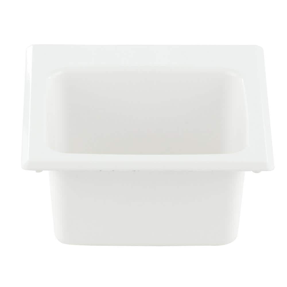 MUSTEE 15 in. x 15 in. Fiberglass Self-Rimming Bar Sink in White