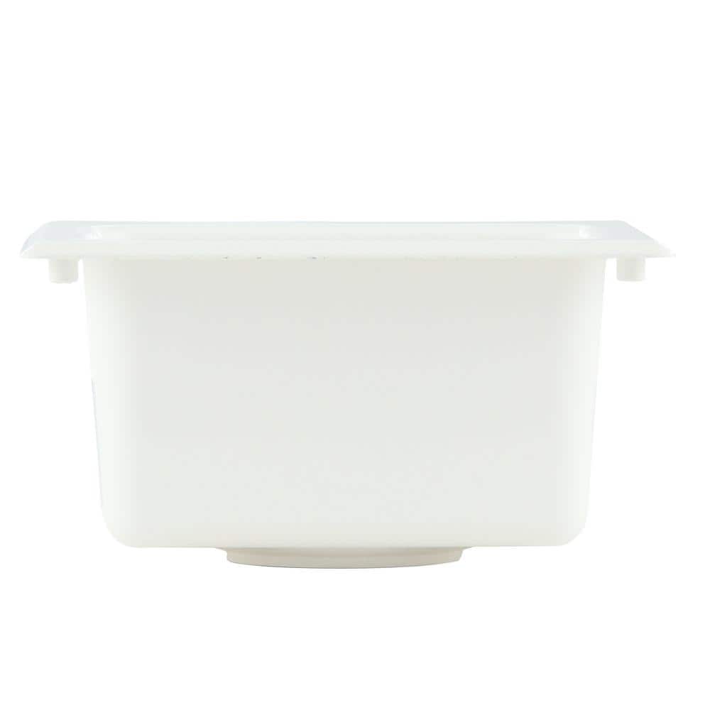 MUSTEE 15 in. x 15 in. Fiberglass Self-Rimming Bar Sink in White